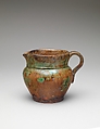 Pitcher, Earthenware, slip decorated, American