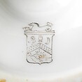 Continental footed porcelain cup, Delaware, Joseph S. Potter (1822–1904), Porcelain with pink ground banded in blue, silver, and gold, the silver banding picked out in black, American