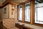 Living Room from the Francis W. Little House: Windows and paneling, Frank Lloyd Wright (American, Richland Center, Wisconsin 1867–1959 Phoenix, Arizona), Oak, leaded glass, American