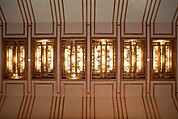 Living Room from the Francis W. Little House: Windows and paneling, Frank Lloyd Wright (American, Richland Center, Wisconsin 1867–1959 Phoenix, Arizona), Oak, leaded glass, American