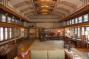 Living Room from the Francis W. Little House: Windows and paneling, Frank Lloyd Wright (American, Richland Center, Wisconsin 1867–1959 Phoenix, Arizona), Oak, leaded glass, American