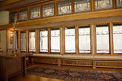 The Metropolitan Museum of Art, Frank Lloyd Wright Room, 1912-1914 (Wayzata, Minnesota) (Gallery 745) Living Room from the Francis W. Little House: Windows and paneling, Frank Lloyd Wright (American, Richland Center, Wisconsin 1867–1959 Phoenix, Arizona), Oak, leaded glass, American