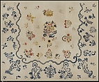 Embroidered coverlet, Ruth Culver Coleman (died 1801), Linen and wool, embroidered, American