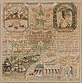 Sampler, Laura Hyde (American, 1787–1857), Silk embroidery on linen, American
