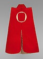 Surcoat (Jinbaori), Body and crest: Europe, possibly Netherlands, 17th–18th century; woolLapels: probably China, 17th–18th century; lampas, silk, and gilt-paper stripsShoulder pieces: Europe, 1760s; silk brocaded with silk- and metal-wrapped thread, Japan