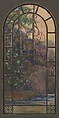 Design for a landscape window, Cypress Hills Abbey, Cypress Hills Cemetery, Brooklyn, New York, Louis C. Tiffany &amp; Co. (1883–1885), Watercolor on paper mounted on board in original mount, American