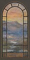 Design for a landscape window, Cypress Hills Abbey, Cypress Hills Cemetery, Brooklyn, New York, Louis C. Tiffany &amp; Co. (1883–1885), Watercolor on paper mounted on board in original mount, American