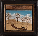 "Winter" Needlework Picture, Hannah Jane Robinson  American, Silk and chenille embroidery and paint on linen, American