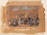 Morning at Coney Island, William James Glackens (American, Philadelphia, Pennsylvania 1870–1938 Westport, Connecticut), Pencil, chalk, and wash on paper, American