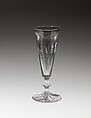 Champagne flute, Jersey Glass Company of George Dummer  American, blown and cut glass, American
