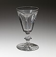 Wine glass, Jersey Glass Company of George Dummer  American, blown and cut glass, American