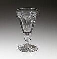 Wine glass, Jersey Glass Company of George Dummer  American, blown and cut glass, American