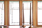 Living Room from the Francis W. Little House: Windows and paneling, Frank Lloyd Wright (American, Richland Center, Wisconsin 1867–1959 Phoenix, Arizona), Oak, leaded glass, American