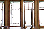 Living Room from the Francis W. Little House: Windows and paneling, Frank Lloyd Wright (American, Richland Center, Wisconsin 1867–1959 Phoenix, Arizona), Oak, leaded glass, American