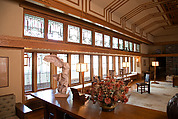Living Room from the Francis W. Little House: Windows and paneling, Frank Lloyd Wright (American, Richland Center, Wisconsin 1867–1959 Phoenix, Arizona), Oak, leaded glass, American