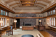 Living Room from the Francis W. Little House: Windows and paneling, Frank Lloyd Wright (American, Richland Center, Wisconsin 1867–1959 Phoenix, Arizona), Oak, leaded glass, American