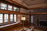 Living Room from the Francis W. Little House: Windows and paneling, Frank Lloyd Wright (American, Richland Center, Wisconsin 1867–1959 Phoenix, Arizona), Oak, leaded glass, American