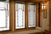 Living Room from the Francis W. Little House: Windows and paneling, Frank Lloyd Wright (American, Richland Center, Wisconsin 1867–1959 Phoenix, Arizona), Oak, leaded glass, American