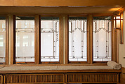 Living Room from the Francis W. Little House: Windows and paneling, Frank Lloyd Wright (American, Richland Center, Wisconsin 1867–1959 Phoenix, Arizona), Oak, leaded glass, American