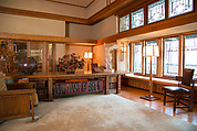 Living Room from the Francis W. Little House: Windows and paneling, Frank Lloyd Wright (American, Richland Center, Wisconsin 1867–1959 Phoenix, Arizona), Oak, leaded glass, American