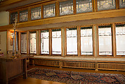Living Room from the Francis W. Little House: Windows and paneling, Frank Lloyd Wright (American, Richland Center, Wisconsin 1867–1959 Phoenix, Arizona), Oak, leaded glass, American