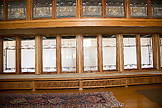 Living Room from the Francis W. Little House: Windows and paneling, Frank Lloyd Wright (American, Richland Center, Wisconsin 1867–1959 Phoenix, Arizona), Oak, leaded glass, American