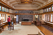 Living Room from the Francis W. Little House: Windows and paneling, Frank Lloyd Wright (American, Richland Center, Wisconsin 1867–1959 Phoenix, Arizona), Oak, leaded glass, American