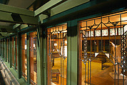Living Room from the Francis W. Little House: Windows and paneling, Frank Lloyd Wright (American, Richland Center, Wisconsin 1867–1959 Phoenix, Arizona), Oak, leaded glass, American
