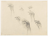 Left Hand for "Fumée d'Ambre Gris", John Singer Sargent (American, Florence 1856–1925 London), Graphite on off-white wove paper, American
