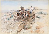 Indian Braves, Charles M. Russell (American, St. Louis, Missouri 1864–1926 Great Falls, Montana), Watercolor on paper, American