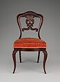 Side chair, Walnut with upholstered seats, American