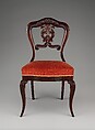 Side chair, Walnut with upholstered seats, American