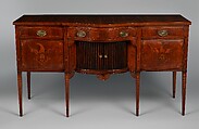 Sideboard, Nathan Lombard  American, Cherry, mahogany banding, light- and dark-wood inlay, chestnut, yellow pine, white pine, American