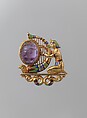 Brooch, Theodore B. Starr American, Gold, amethyst, demantoid garnet, and enamel, American