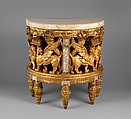 Console from the drawing room of the William H. Vanderbilt House, Herter Brothers (German, active New York, 1864–1906), Gilded wood, mother-of-pearl, Egyptian alabaster, and composition ornament, American