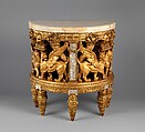 Console from the drawing room of the William H. Vanderbilt House, Herter Brothers (German, active New York, 1864–1906), Gilded wood, mother-of-pearl, Egyptian alabaster, and composition ornament, American