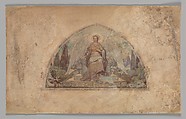 Design for segmental window, Louis C. Tiffany (American, New York 1848–1933 New York), Watercolor, gouache on paper mounted on board, American