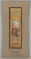 Suggestion of window for Mr. C. J. Baker, First Presbyterian Church, Lancaster, Pennsylvania, Louis C. Tiffany (American, New York 1848–1933 New York), Watercolor, graphite, gouache and black ink on paper mounted on board in original double matt, American