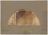 Design for lunette for Palm Room, Hotel Jefferson, Peoria, Illinois, Louis C. Tiffany  American, Watercolor, ink, and graphite on paper mounted on paperboard with window mat, American