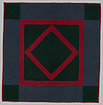 Quilt, Diamond in the Square pattern, Amish maker, Wool and cotton, American