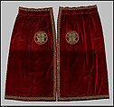 Curtain, Silk velvet embroidered with metallic threads, American