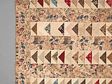 Quilt, Flying Geese pattern, Cotton, American