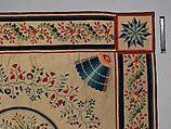 Tablecover, Wool embroidered with silk, American