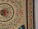 Tablecover, Wool embroidered with silk, American
