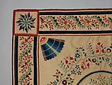 Tablecover, Wool embroidered with silk, American