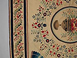 Tablecover, Wool embroidered with silk, American