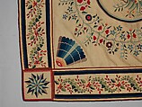 Tablecover, Wool embroidered with silk, American