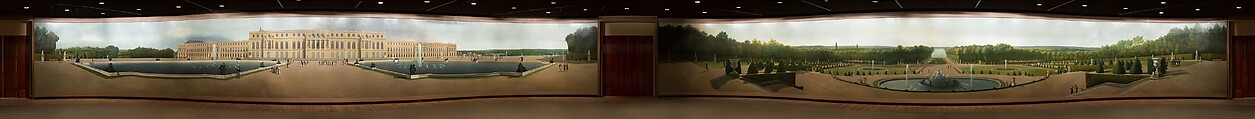 Panoramic View of the Palace and Gardens of Versailles, John Vanderlyn (American, Kingston, New York 1775–1852 Kingston, New York), Oil on canvas, American