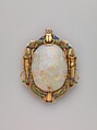 Brooch, Marcus and Co. (American, New York, 1892–1942), Gold, opal, and enamel, American