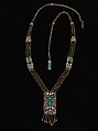 Necklace, Frank Gardner Hale (1876–1945), 18kt yellow gold, silver, peridots, amethysts, tourmalines, sapphires, and pearls., American